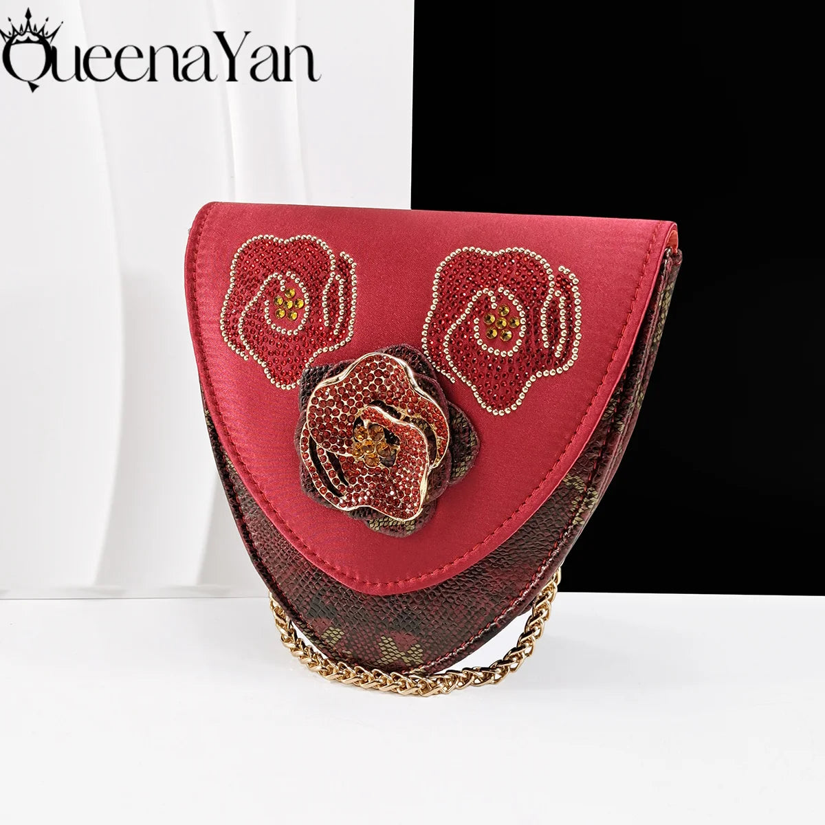 Queena Yan 2025 Elegant Lilac Color Women's Heels Handbag Set Rhinestone Embellished Designer Shoes for Weddings Special Events