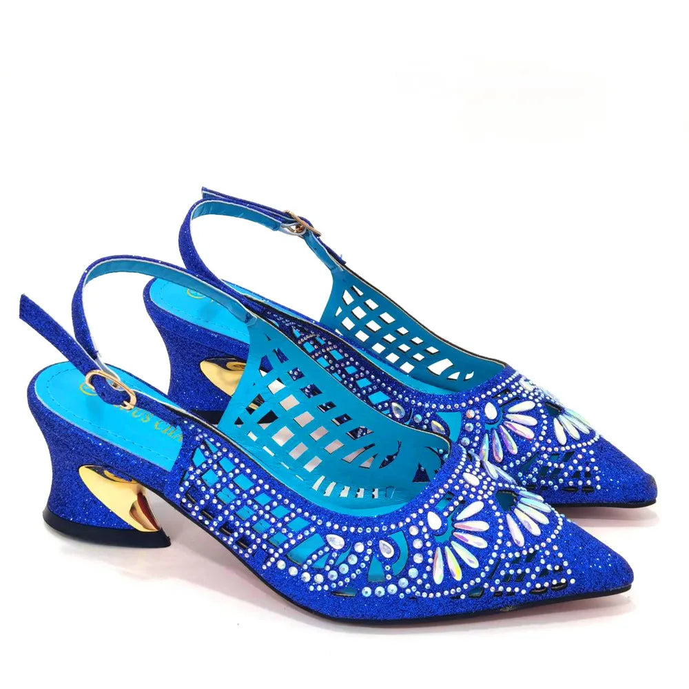 2024 Black Color Newest INS Style Elegant Party High Heels Nigeria Popular Design African Ladies Shoes And Bag Set