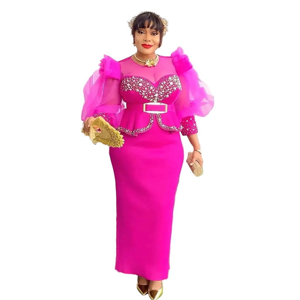 Spring Elegant African Dresses for Women 2025 New Africa Clothing Plus Size Wedding Party Long Dress Dashiki Ankara Outfits Robe