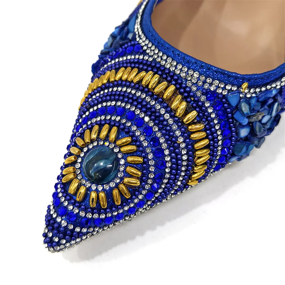 2025 Fashion Newest Arrival Orange Pointed Toe Women Sandals Shoes Matching Bag Set for Ladies Wedding Party Pump