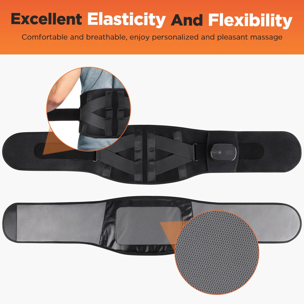 Electric Heating Waist Massager,Vibration Hot Compress Massage Belt,Lumbar Decompression Brace,Lower Back Support,Muscle Relax