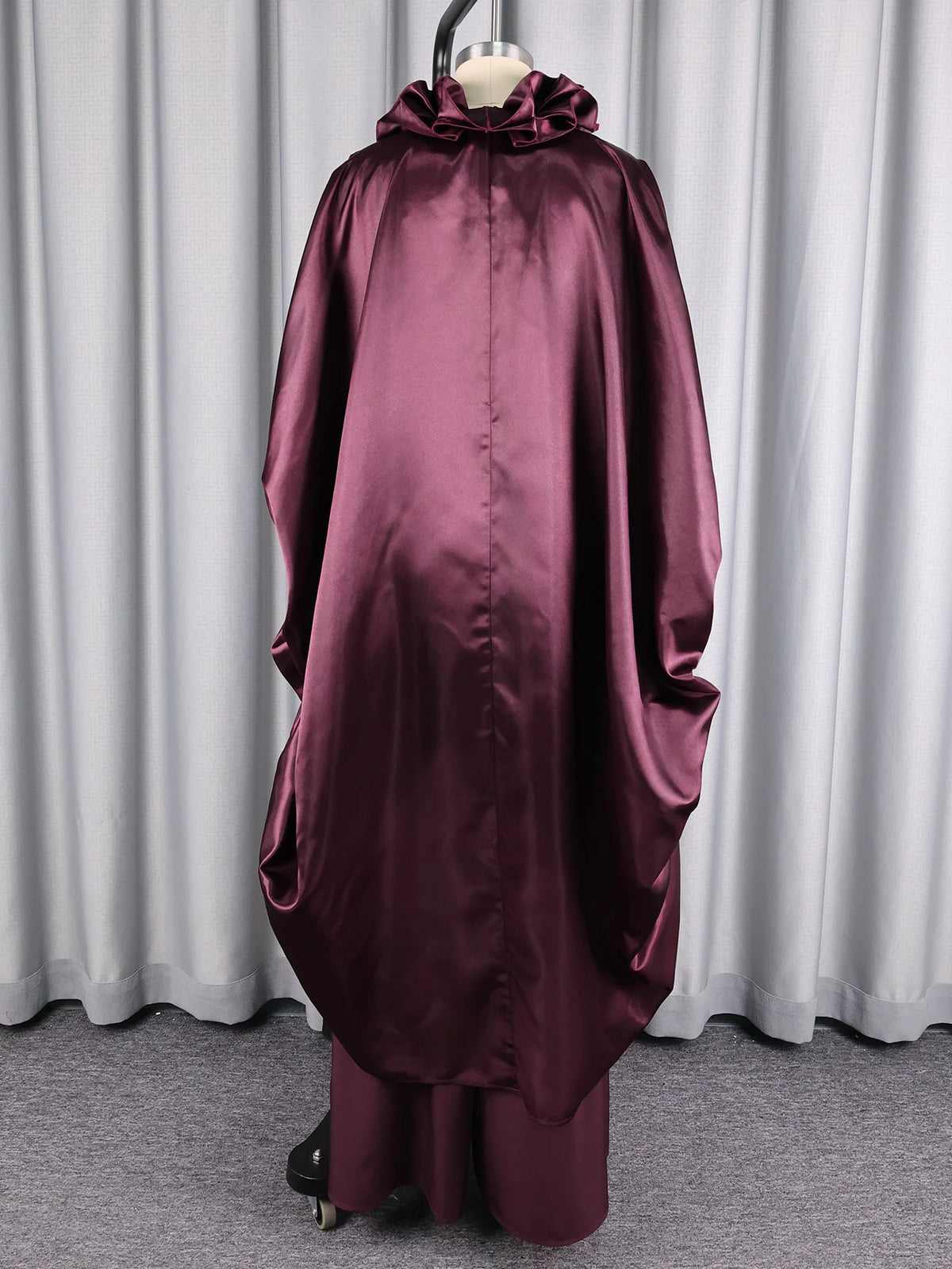 African Elegant Brown Two Piece Set Loose Kaftan Cape Ruffles Robe with O Neck Sleeveless Jumpsuit Events Parties Occasion New