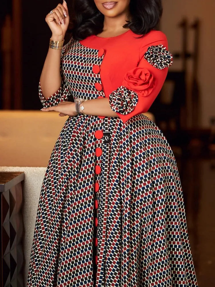 African Dresses For Women Elegant Polyester Muslim Fashion Abayas Dashiki Robe Kaftan Long Maxi Dress Turkish Africa 2025 New