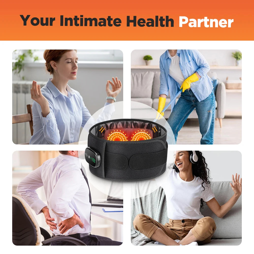 Electric Heating Waist Massager,Vibration Hot Compress Massage Belt,Lumbar Decompression Brace,Lower Back Support,Muscle Relax