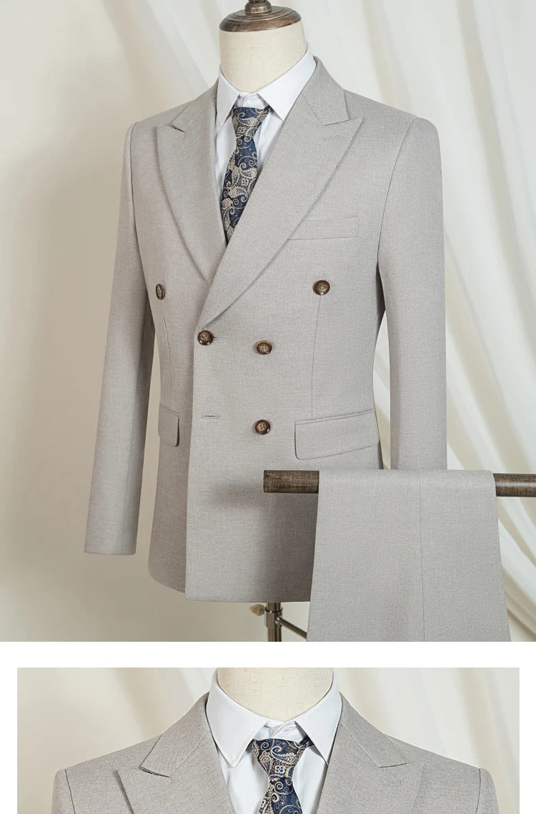 ST Cassy new Elegant Man Suit Two-piece dress light blue Modern Wedding Party Suits for Men Stylish Business office suit tuxedo