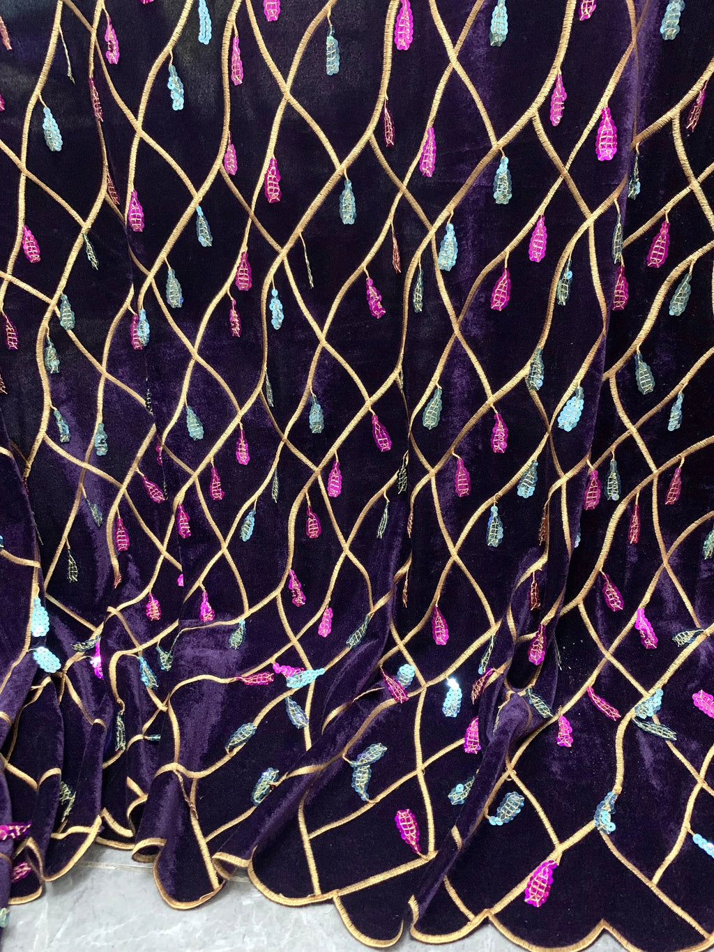 African Velvet Tassel Lace Fabric with Intricate Embroidery Laser Cut Traditional Nigerian Attire 2025 Drapes Designs