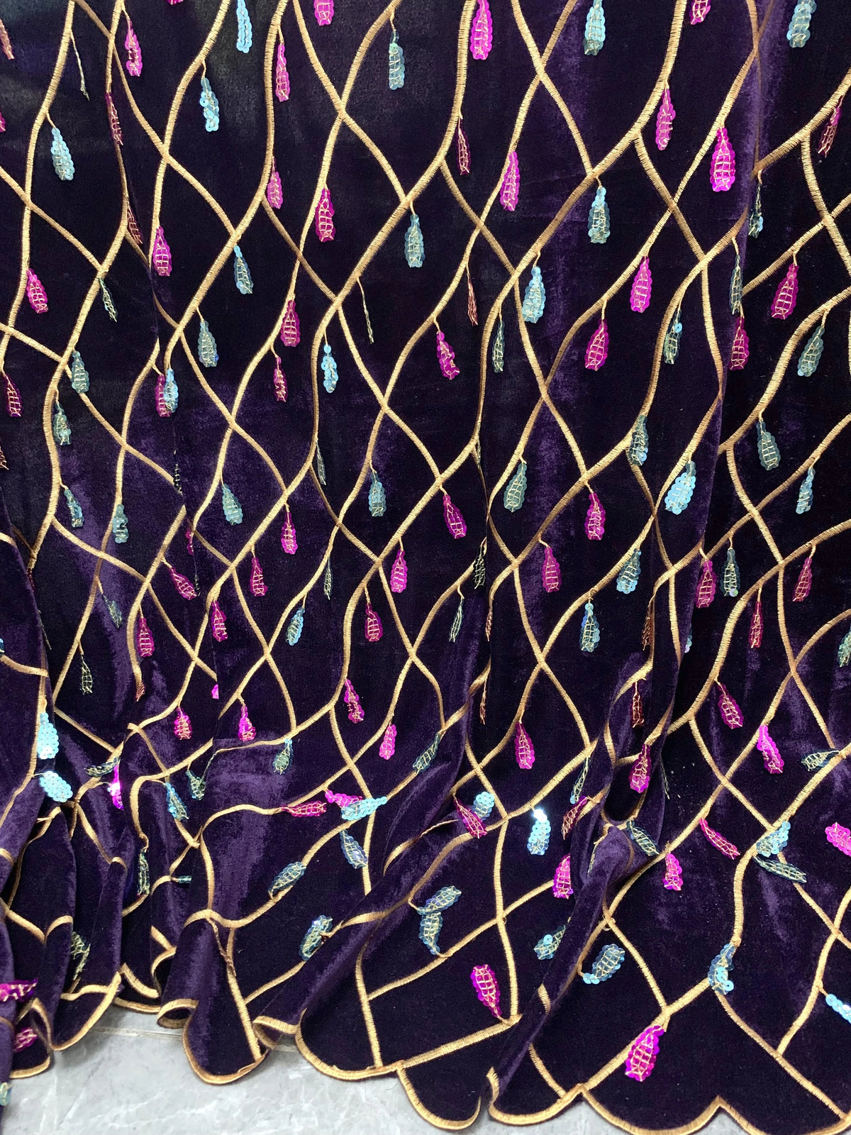 African Velvet Tassel Lace Fabric with Intricate Embroidery Laser Cut Traditional Nigerian Attire 2025 Drapes Designs
