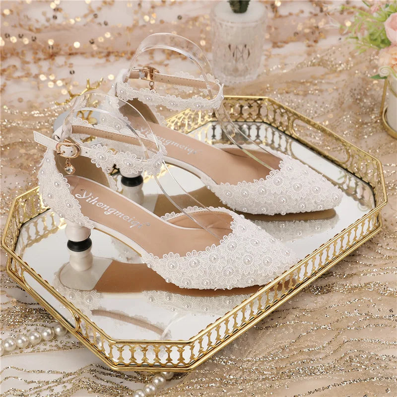 New 5cm Rhinestone shoes buckle round heel blue pointed Crystal Wedding sandals social dance Prom shoes Latin  shoes size 35-43