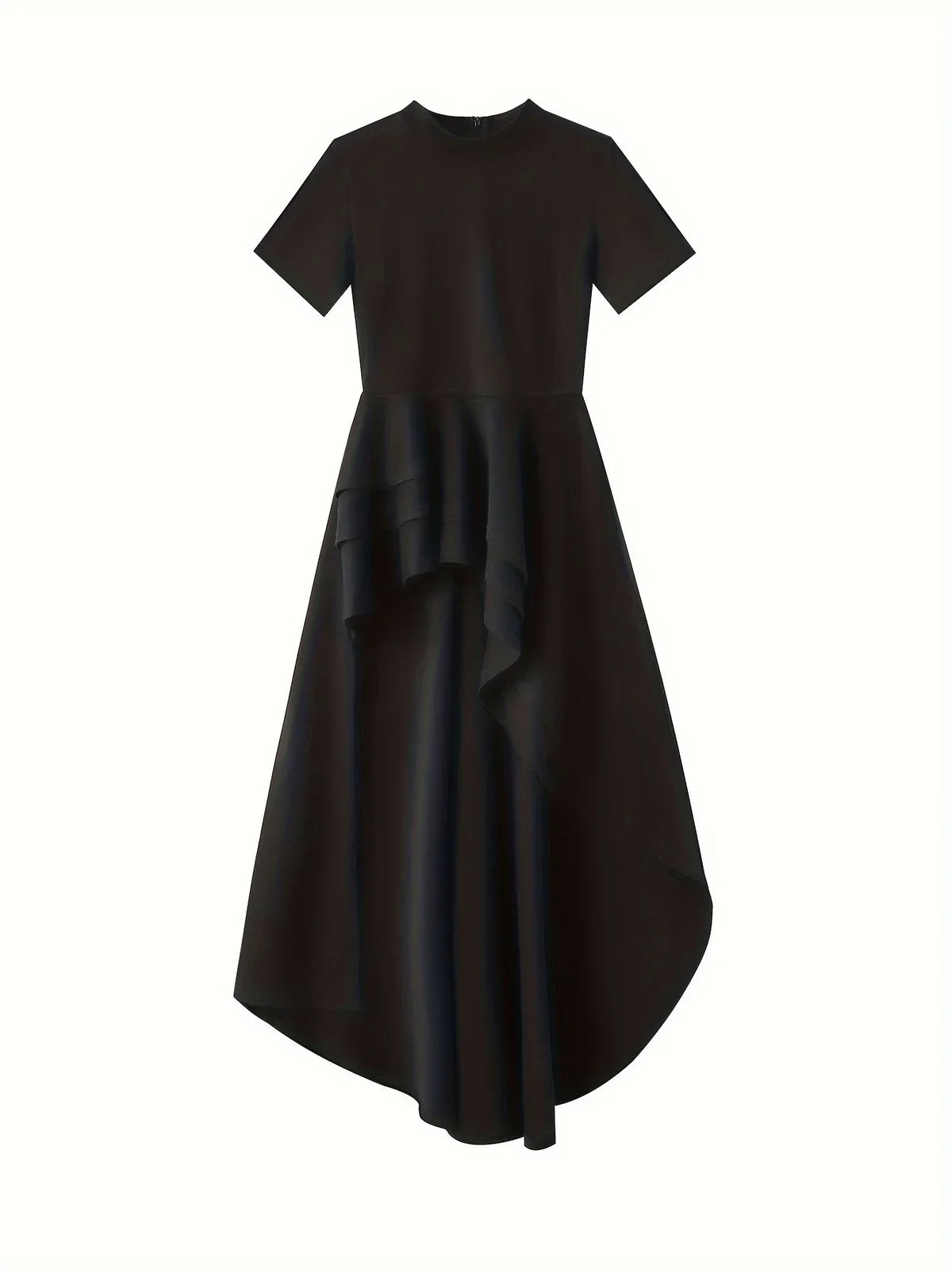 Womens Casual Shirt Dress High Low Irregular Ruffle Hem Blouse Asymmetrical Peplum Long Tunic Tops