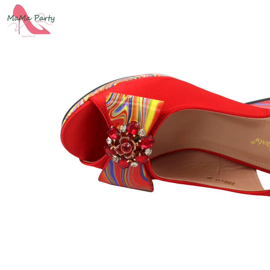 2024 Appliques Specials Italian Design Nigerian Women Shoes Matching Bag Set in Green Color INS Hot Sale Sandals