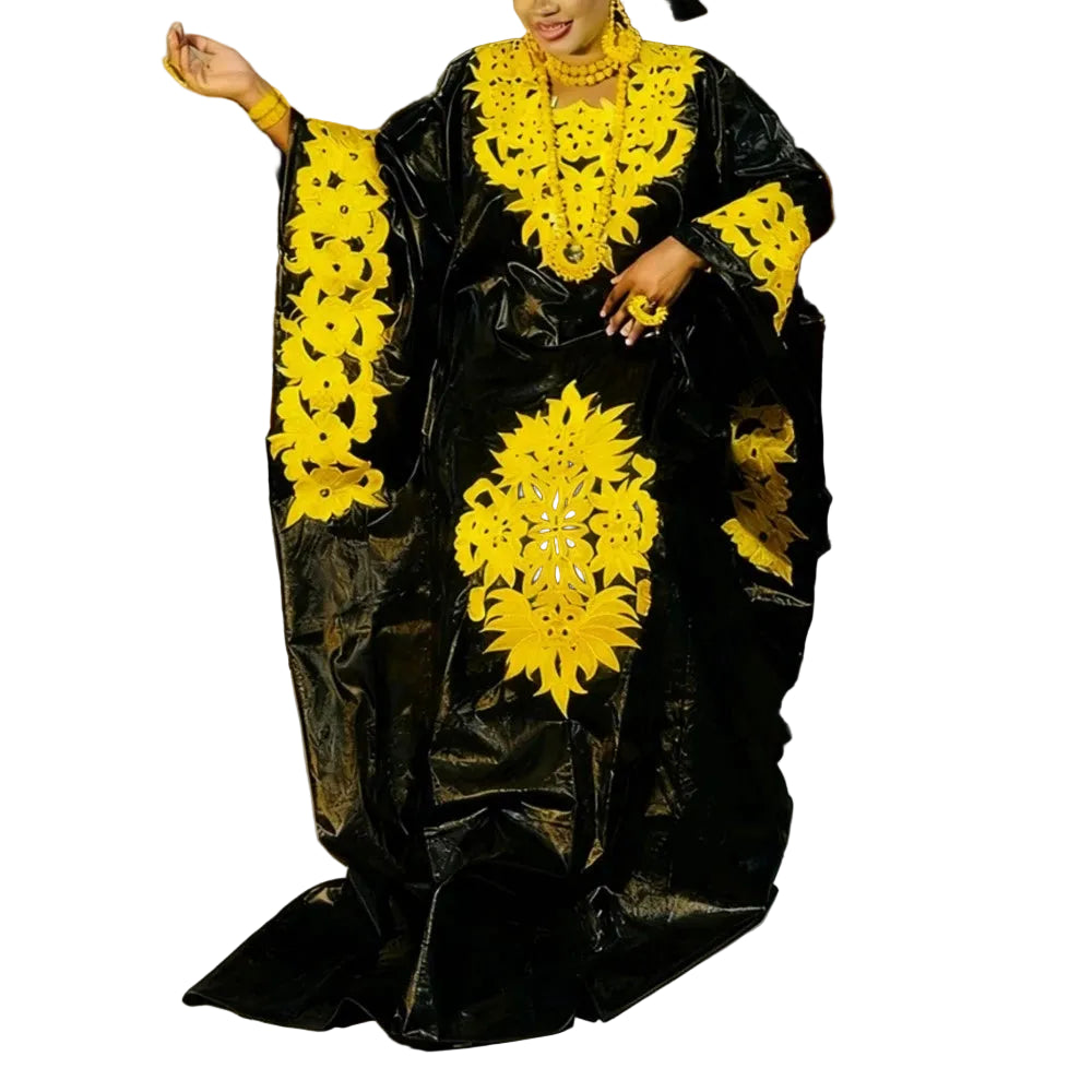 African dresses for woman Kaftan Dress Embroidery Bazin Riche Wedding Party Djellaba Plus Size Church Gown Turkey Dress