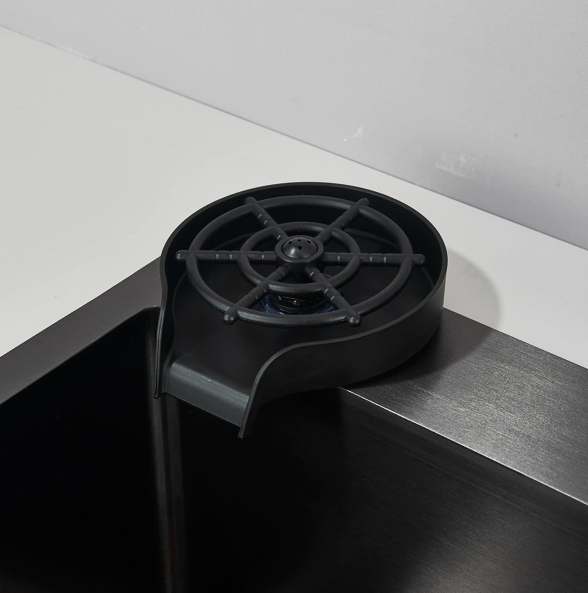 Matte Black 304 Stainless Steel kitchen Sinks Cold And Hot Water Mixer With Soap Dispenser And Cup Disher