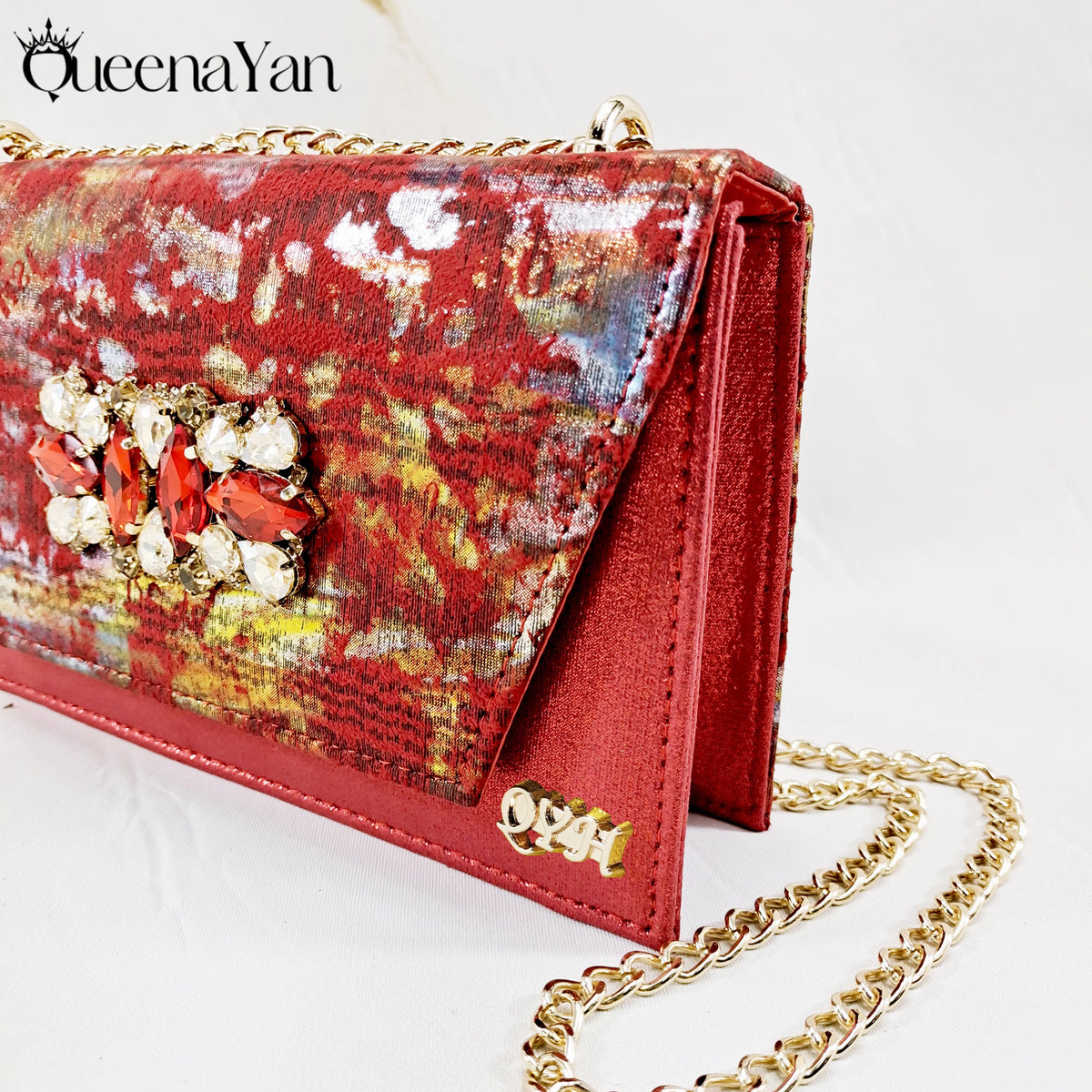 New Women High-Heel Shoes Elegant Wine Rhinestone Metallic Diamond Accents Paired with Match Handbag Exquisite Special-Material