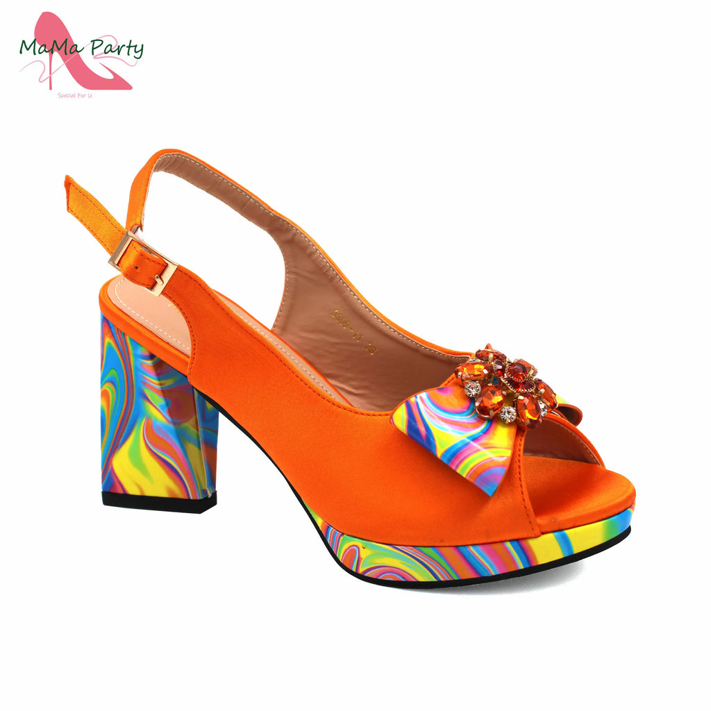 2024 Appliques Specials Italian Design Nigerian Women Shoes Matching Bag Set in Green Color INS Hot Sale Sandals
