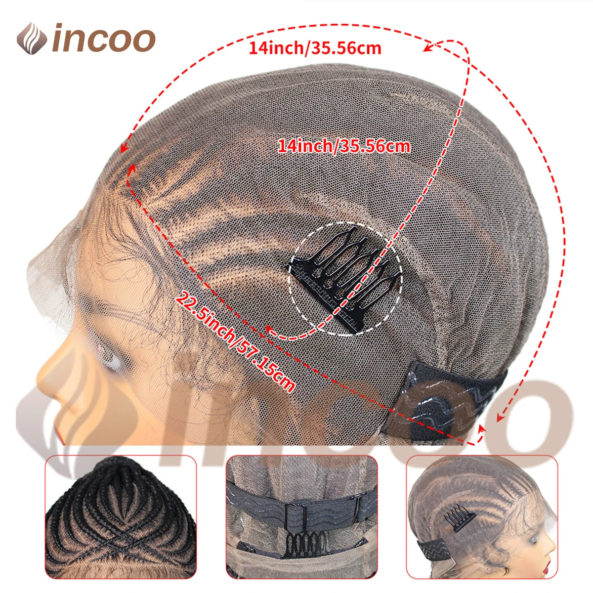 30" Synthetic Updo Braided Wigs Super Lightweight Full Lace Wig Knotless Ponytail Box Braids Wig For Women With Baby Hair