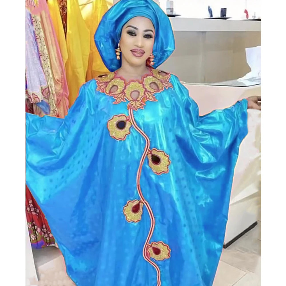 Bazin Riche Dashiki Robe Shiny Femme Traditional Wedding Party Clothing Bazin Riche Long Dresses For African Women Daily Dress