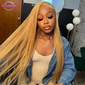 200% Bone Straight Honey Blonde Wig Human Hair 13x6 Hd Lace Frontal Wigs For Women 38 Inch #27 Colored Wig 13x4 Lace Front Wig