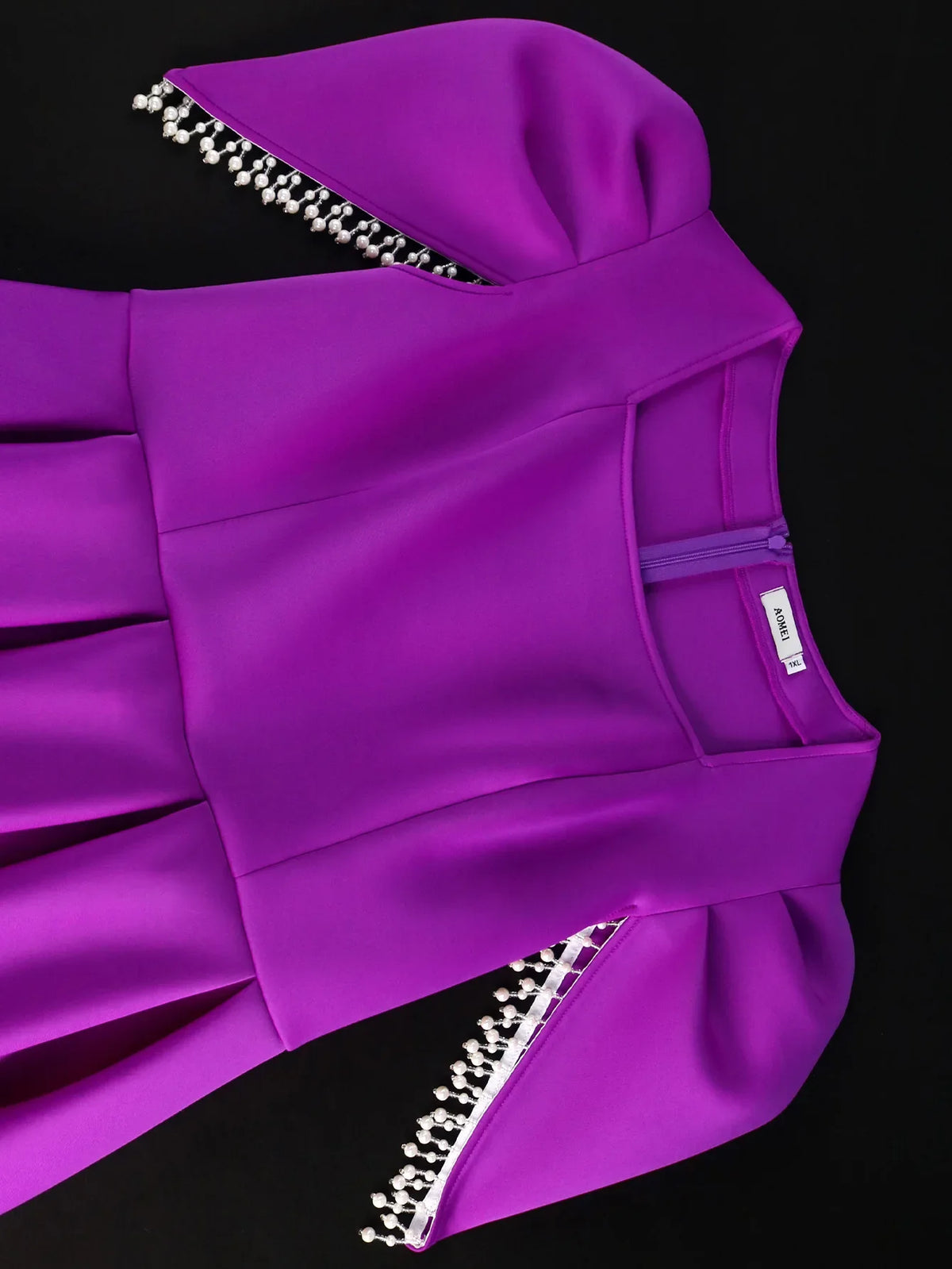 African Women's Square Collar Pearl Bubble Sleeve A-Line Evening Dress Purple Elegant Gown Dashiki African Dresses for Women