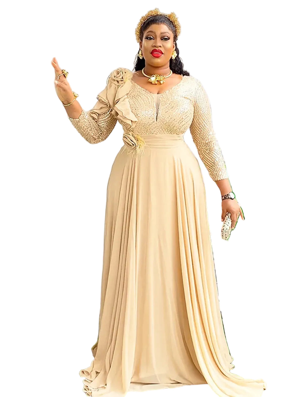 Spring Elegant African Dresses for Women 2025 New Africa Clothing Plus Size Wedding Party Long Dress Dashiki Ankara Outfits Robe