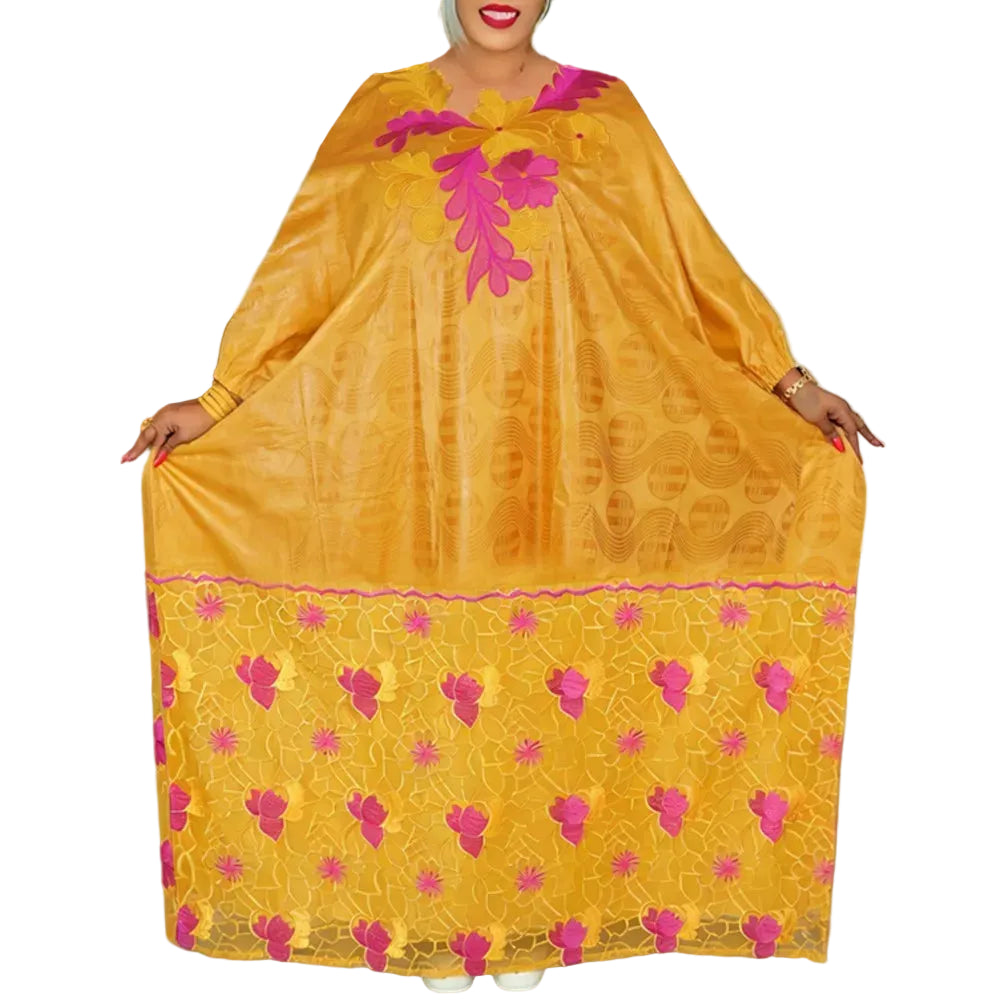 2026 African dresses for woman Kaftan Dress Embroidery Bazin Riche traditional outfit for wedding Party Church Gown Turkey Dress