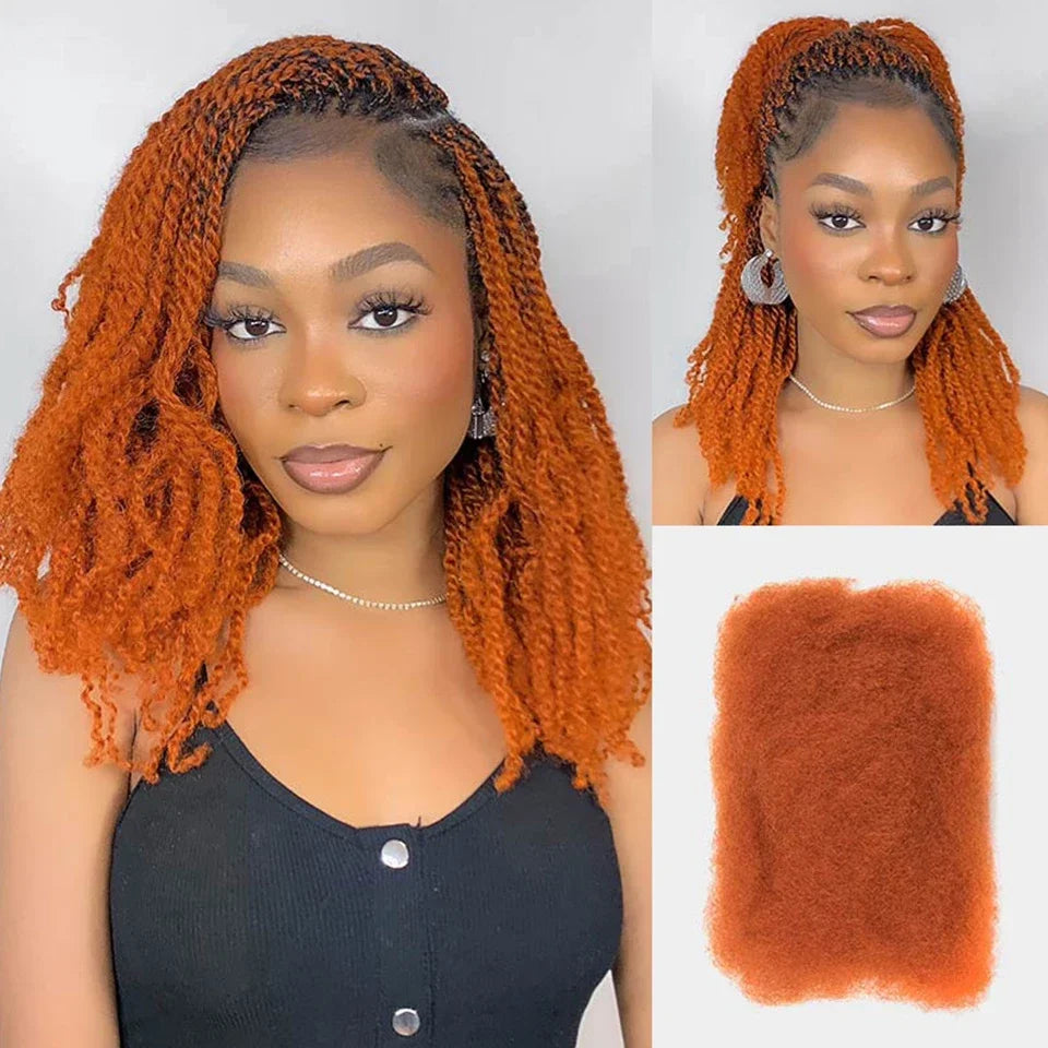 Best 100% Afro Kinky Bulk Hair Virgin Remy Human Hair  No Attachment for Braiding Mini Twist Dreadlock BraidsTop Quality