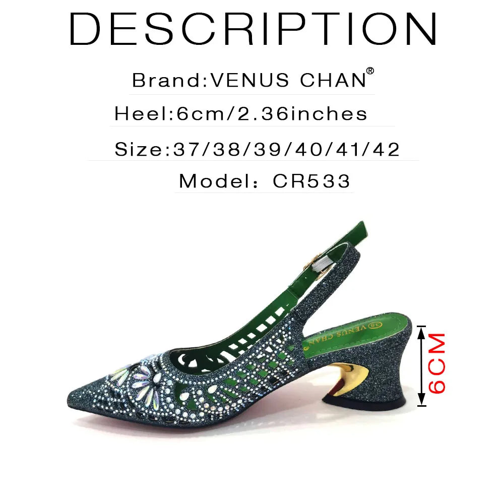 2024 Black Color Newest INS Style Elegant Party High Heels Nigeria Popular Design African Ladies Shoes And Bag Set