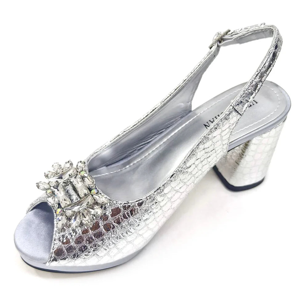 New Arrival Purple Colour Shoe and Bag Set Luxury Designer Shoes Women Matching Wedding Shoes and Bags Decorated With Rhinestone