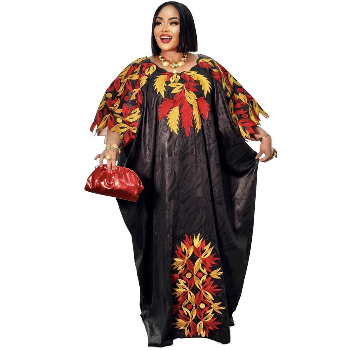 African Attire For Women Abaya Embroidery Plus Size Elegant Party Church Dress