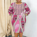 Plus Size VONDA Bohemian Midi Dresses Women Fashion Long Sleeve Print Vintage Party Long Vestidos 2026 Casual Oversize Robe 5XL