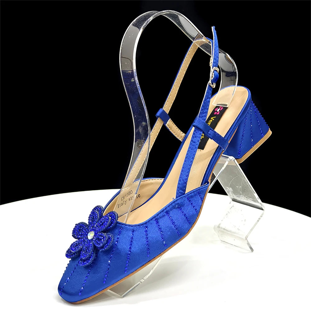 Venus Chan Italian Fashion Women's Elegant Orange Heels & Rhinestone Clutch Bag Set – Perfect for Parties and Special Occasions