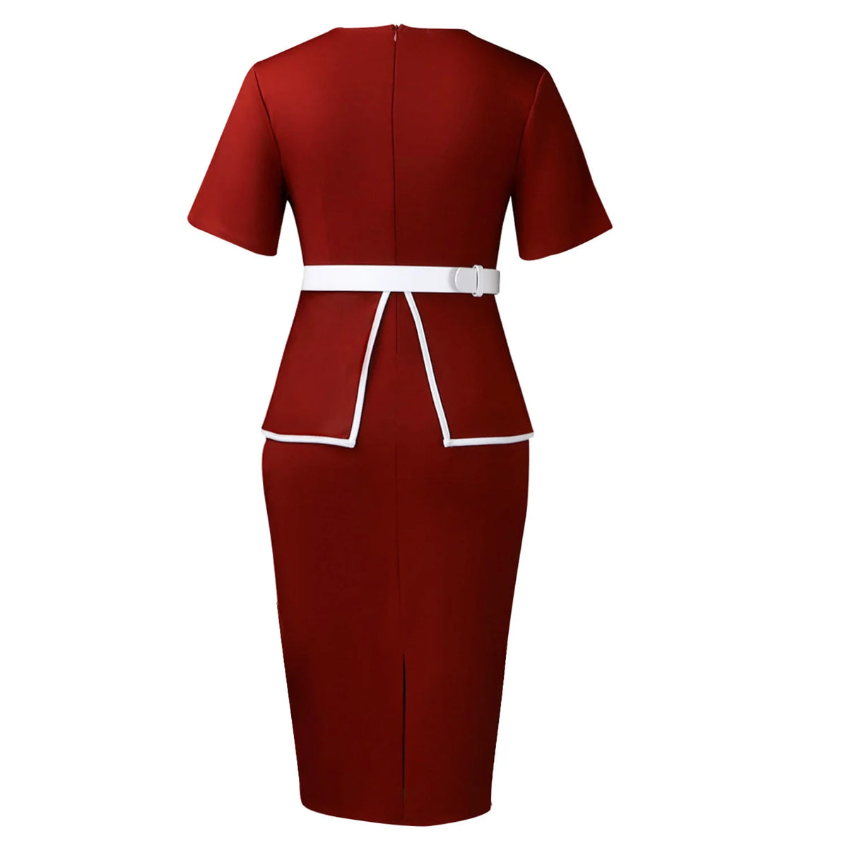 Elegant Fashionable Stretchy Short Sleeve Wrap Body Midi Dress Large Size African Style Commute Dress High Waist Skirt
