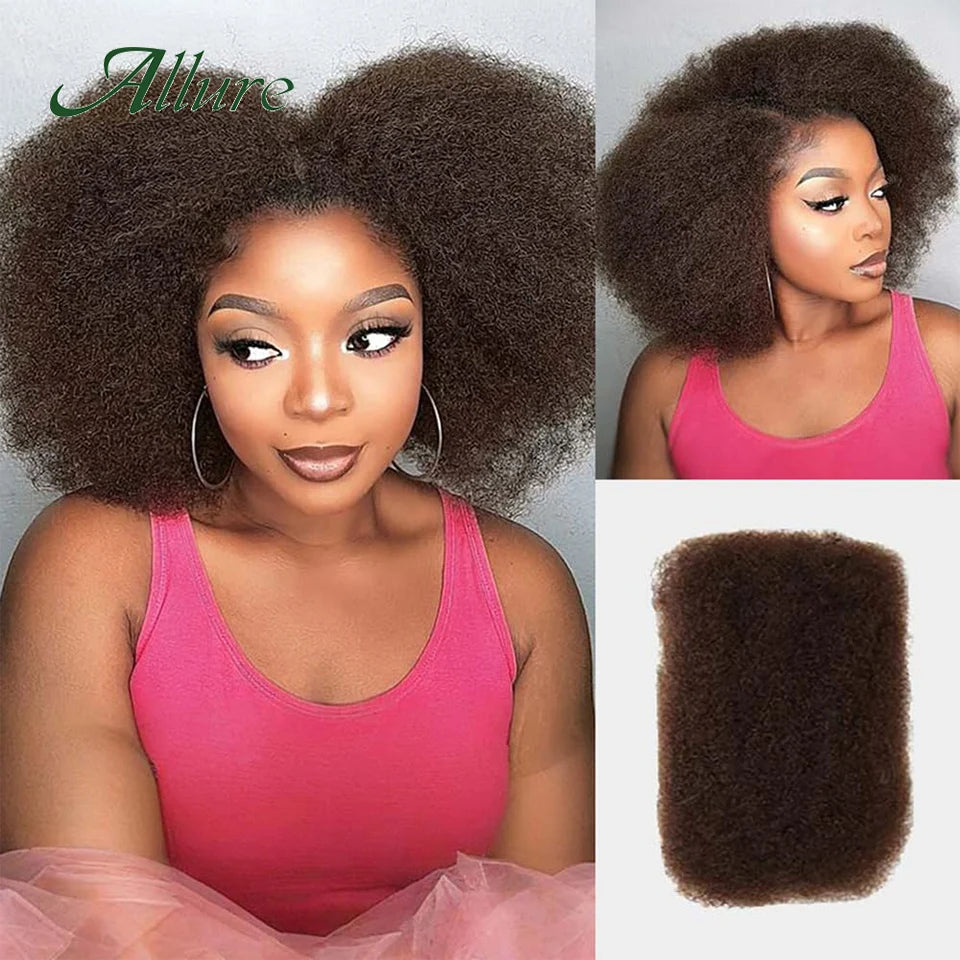 Afro Kinky Bulk QVR Human Hair For Mini Twist Braiding Loc Extensions & Crochet afro Kinky Curly bulk Hair For Dreadlocks 50g