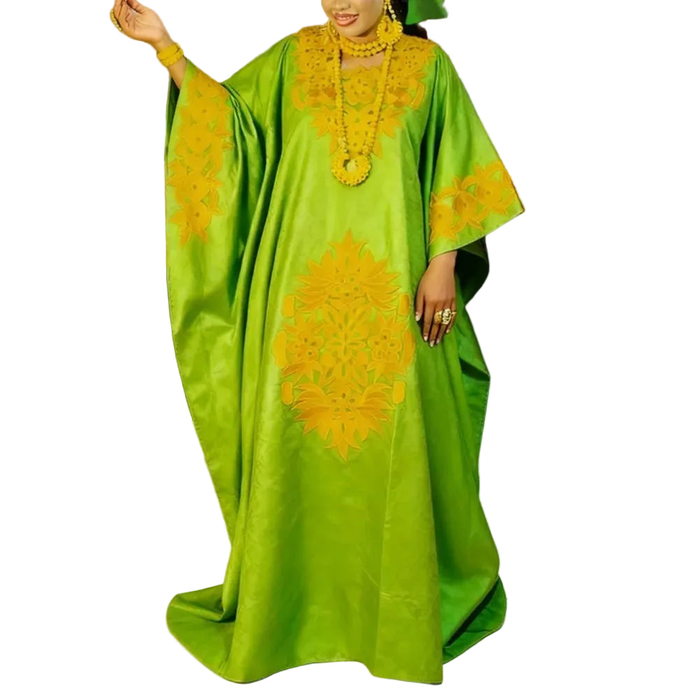 African dresses for woman Kaftan Dress Embroidery Bazin Riche Wedding Party Djellaba Plus Size Church Gown Turkey Dress