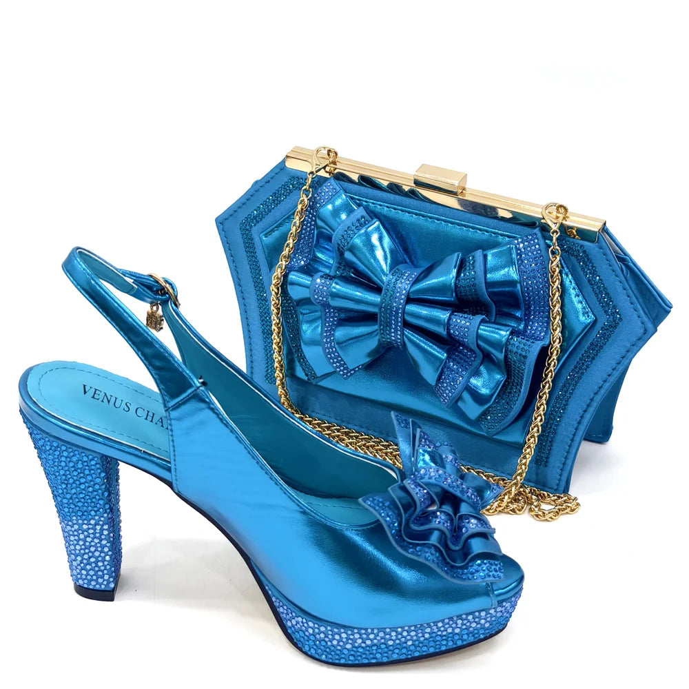 2024 Lastest Italian Design Fashion Style Ladies Shoes With Matching Bag Set 2024 Nigerian Shoes and Bag Set in Wine Color