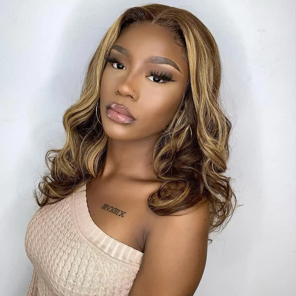 4/27 Body Wave Short Bob Wig Human Hair 13x4 Hd Full Lace Front Wig 12A Grade Virgin Lace Frontal Wigs For Women 230% Density