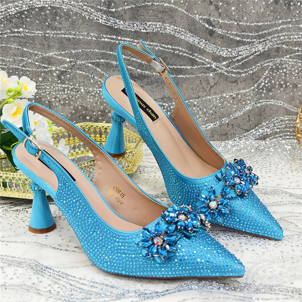 Latest Design Shoes for Women 2025 Designer Luxury Wedding Shoes Bride Party Pumps Decorated with Rhinestone Ladies Sandals