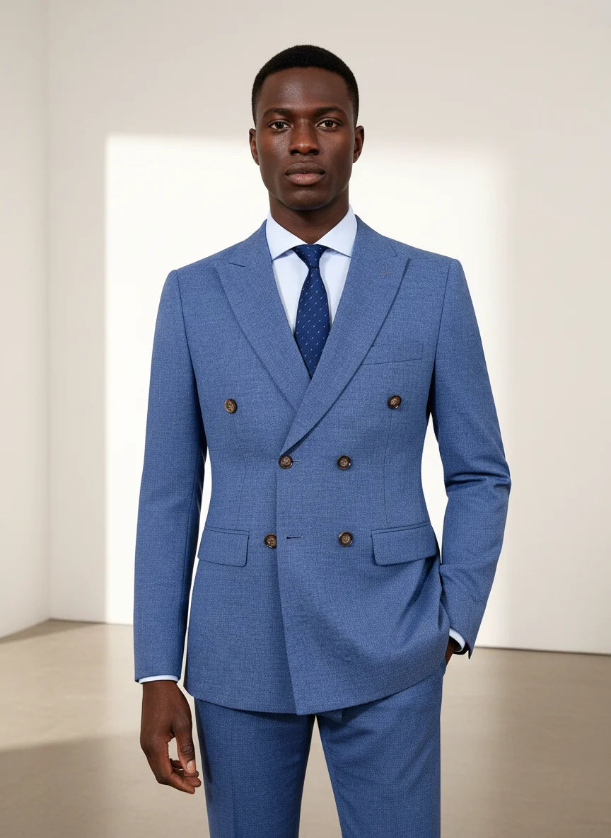 ST Cassy new Elegant Man Suit Two-piece dress light blue Modern Wedding Party Suits for Men Stylish Business office suit tuxedo