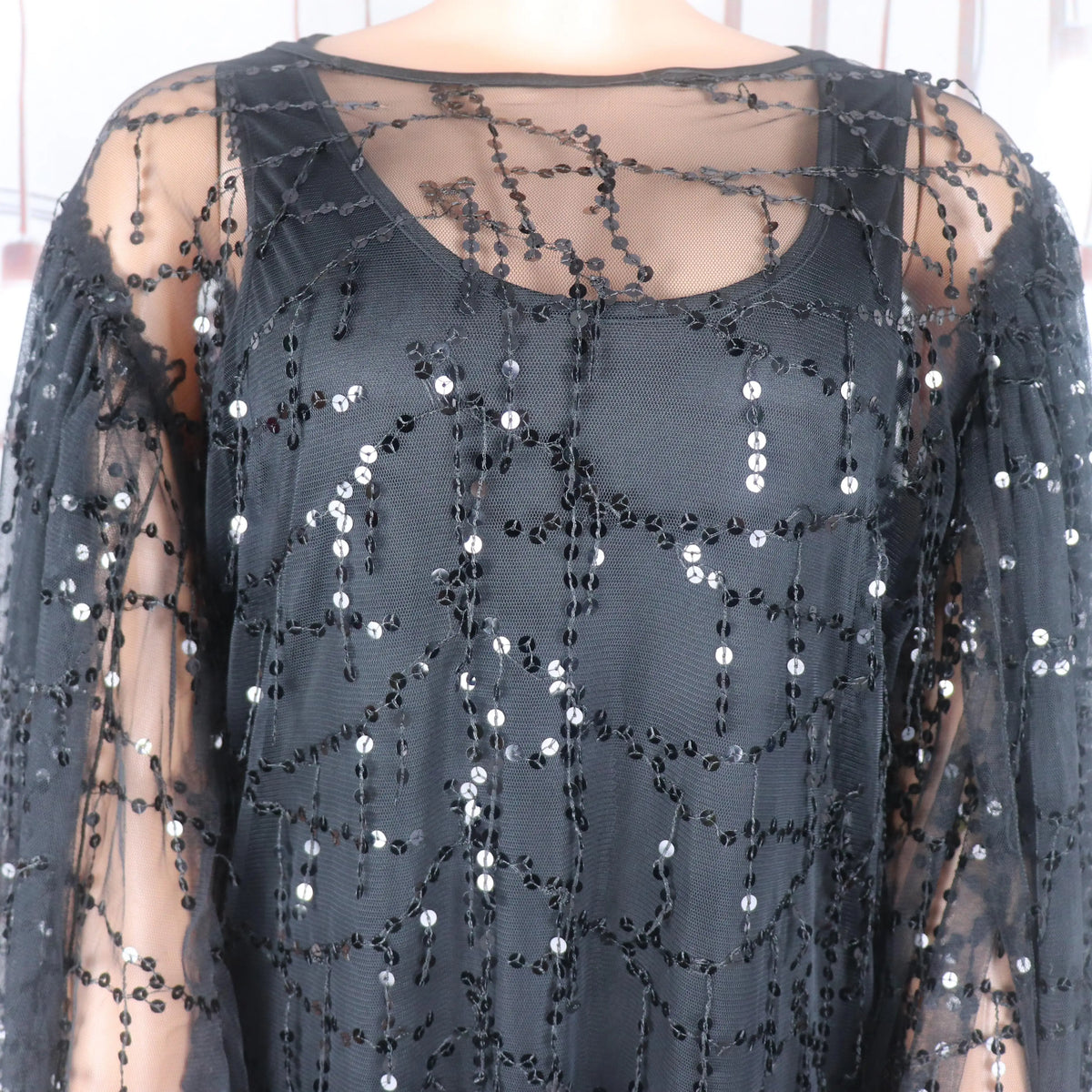 New Design Elegant African Dresses two-piece dress Luxury African Dress Mesh sequins Dresses African Women