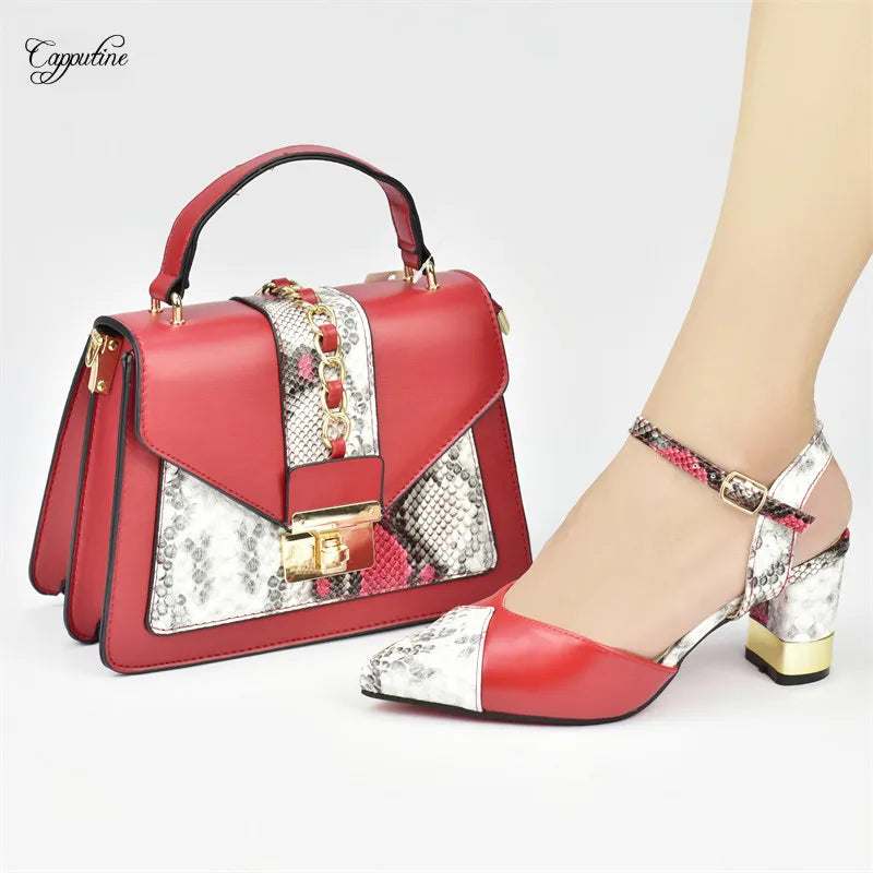Yellow Women Shoes And Bag Set African Ladies High Heel Pumps Match With Handbag Sandals Clutch Femmes Sandales Escarpins 958-9
