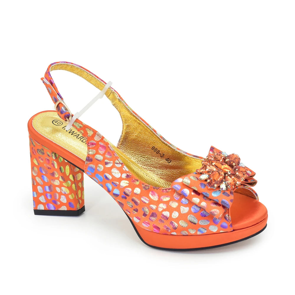Matching Shoes and Bags Sets for Women Peep-Toe Heel Pumps for Women with Diamonds Shoe and Bag Set for Party in Woman Italian