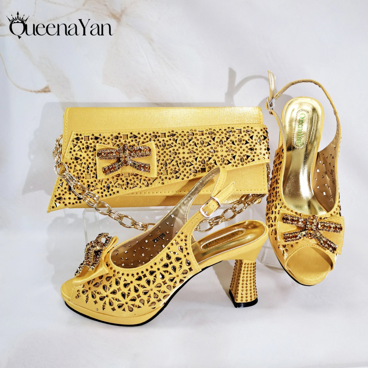 2025 Elegant Nigerian Style Women's Peep Toe Heel Shoes With Matching Handbag Set Stunning Orange Brown for Weddings and Parties