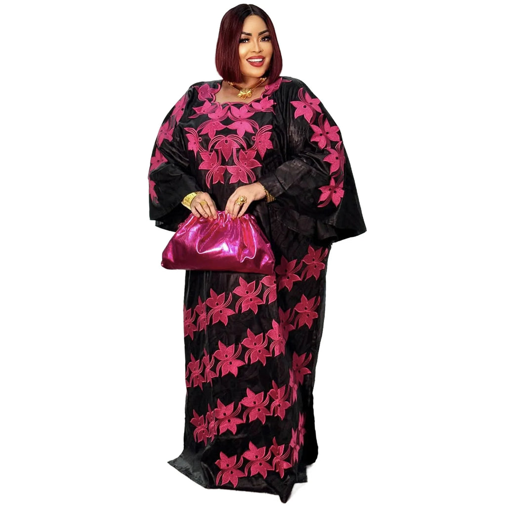 African Attire For Women Abaya Embroidery Plus Size Elegant Party Church Dress