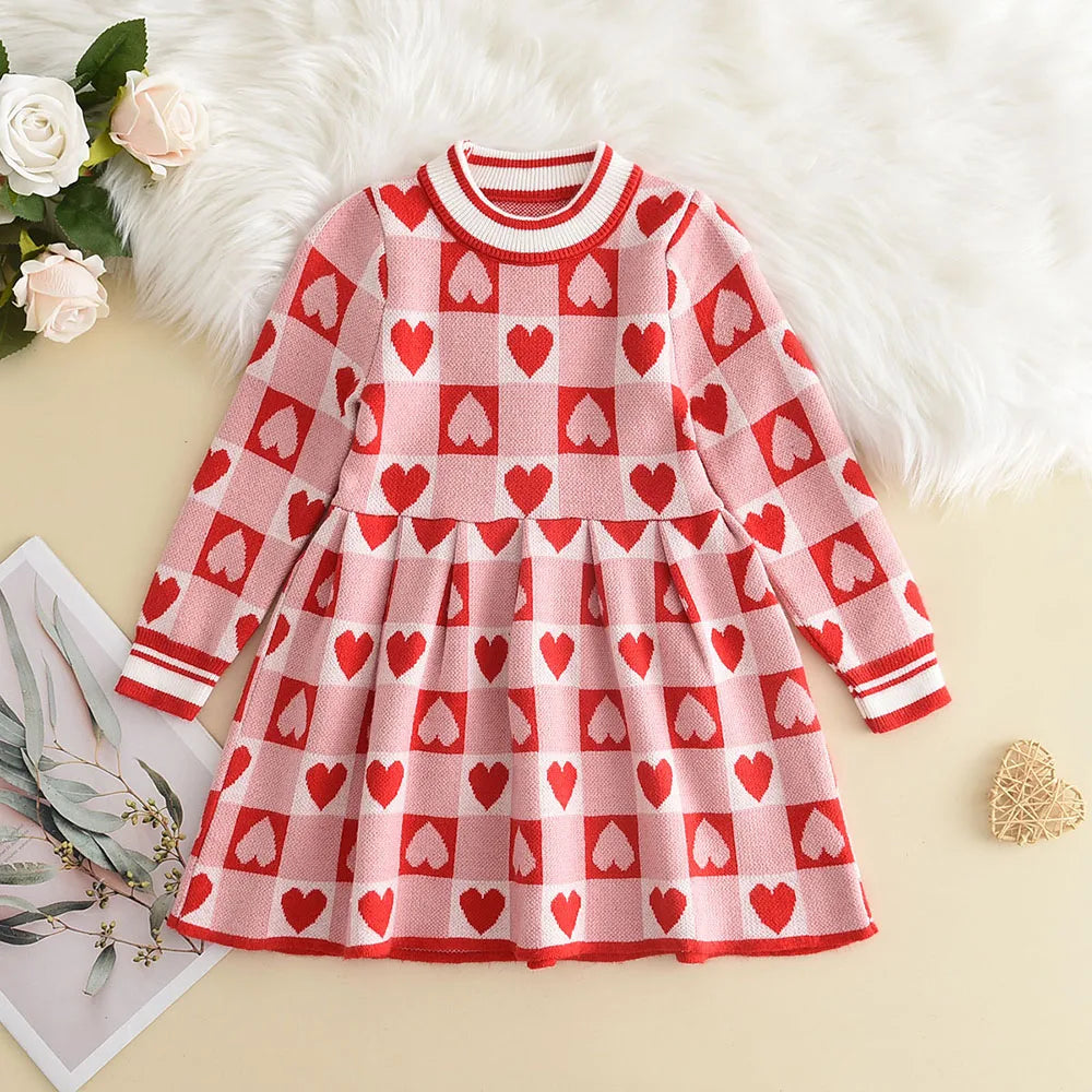 Bear Leader Autumn Winter Girls Sweater Long Sleeve Dress Vest Stripe Party Girl Baby Retro Knitted Wool Dress Casual Vestidos