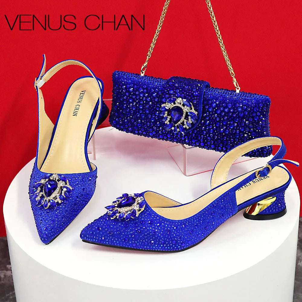 2024 Ladies High Quality Women's Pumps And Bag Italian Fashion Design Silver Mixed Color Bag For Nigeria Wedding Party