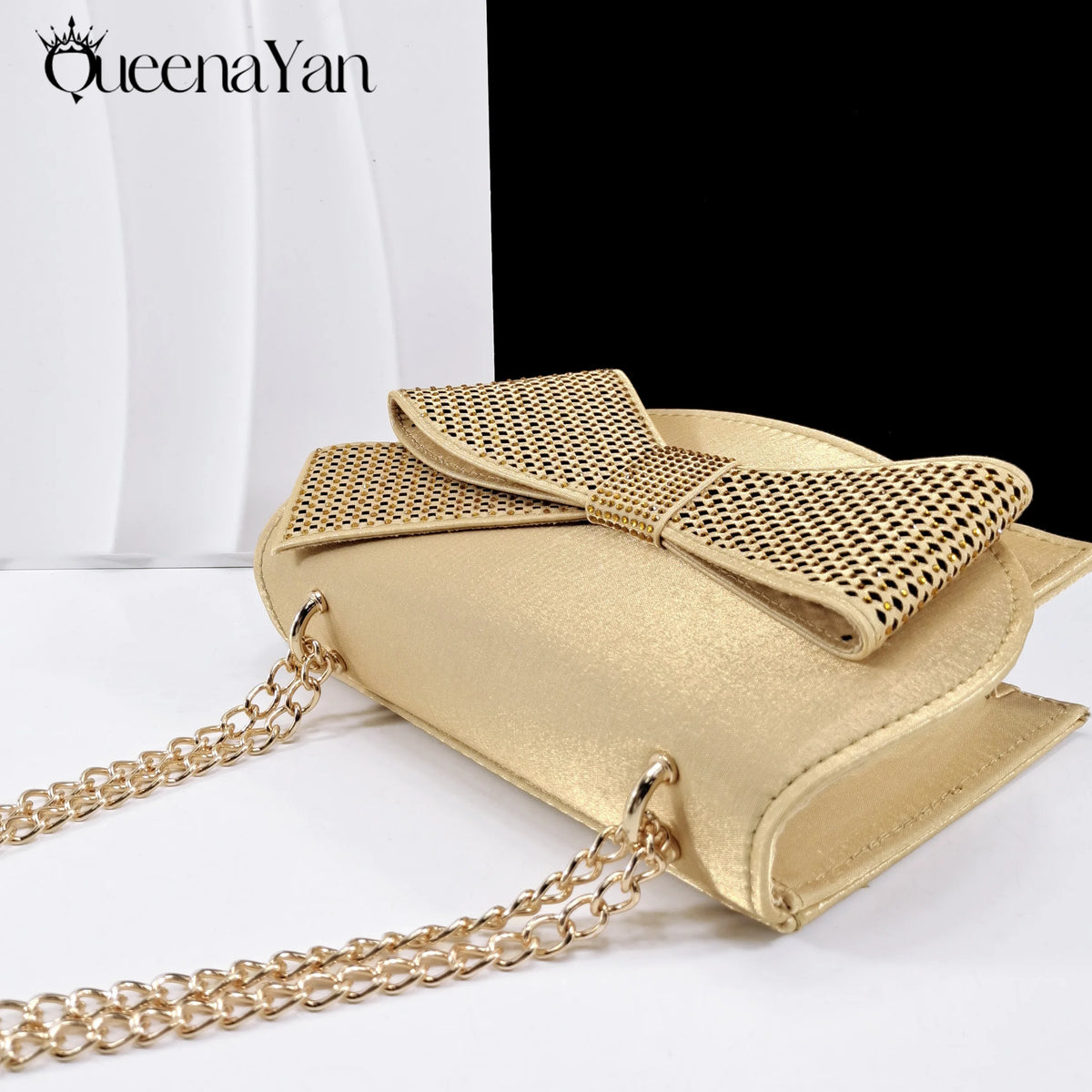 Queena Yan Newest Italian Design Special Synthetic Fabrics Women's Matching Shoe and Bag Set High Heel for Weddings and Parties