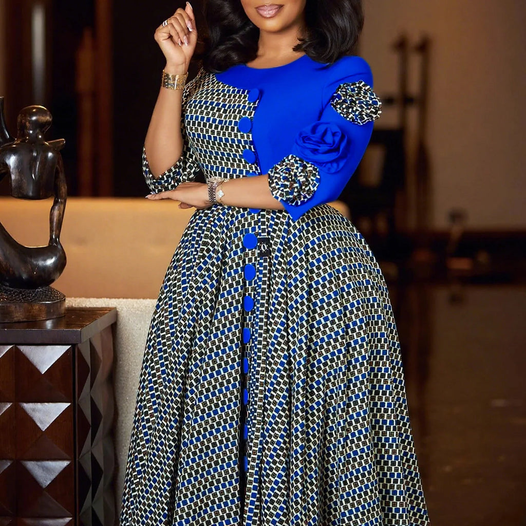 African Dresses For Women Elegant Polyester Muslim Fashion Abayas Dashiki Robe Kaftan Long Maxi Dress Turkish Africa 2025 New
