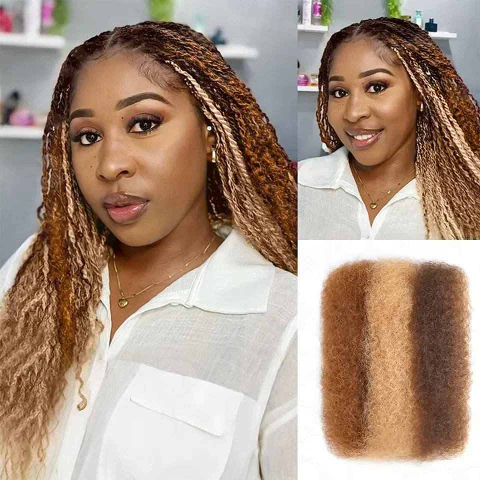 Best 100% Afro Kinky Bulk Hair Virgin Remy Human Hair  No Attachment for Braiding Mini Twist Dreadlock BraidsTop Quality