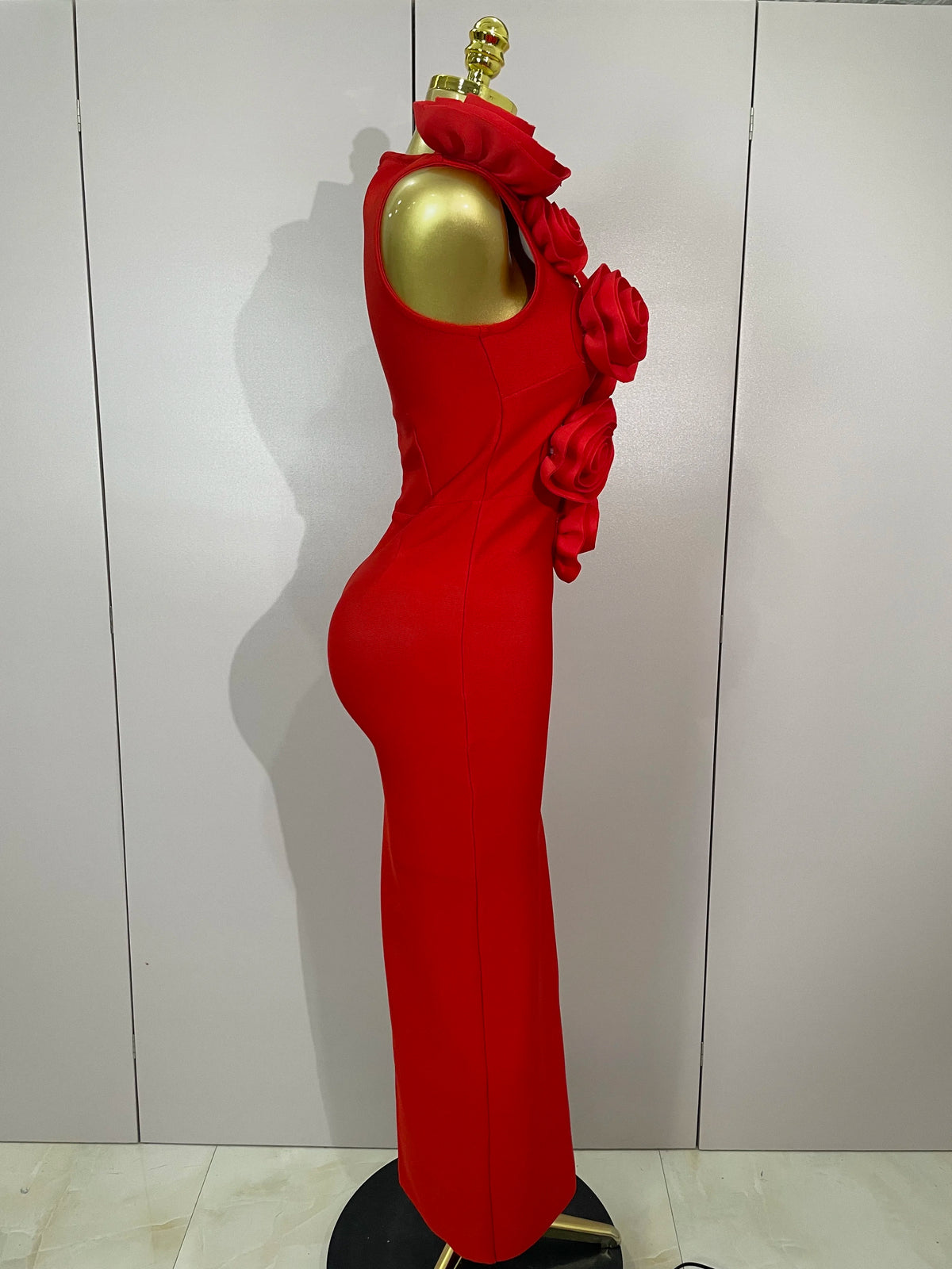 2025 Sexy Fashion Black 3D Flower Sleeveless Bodycon Long Bandage Dress Women Celebrity Elegant Party Birthday Dress Vestidos