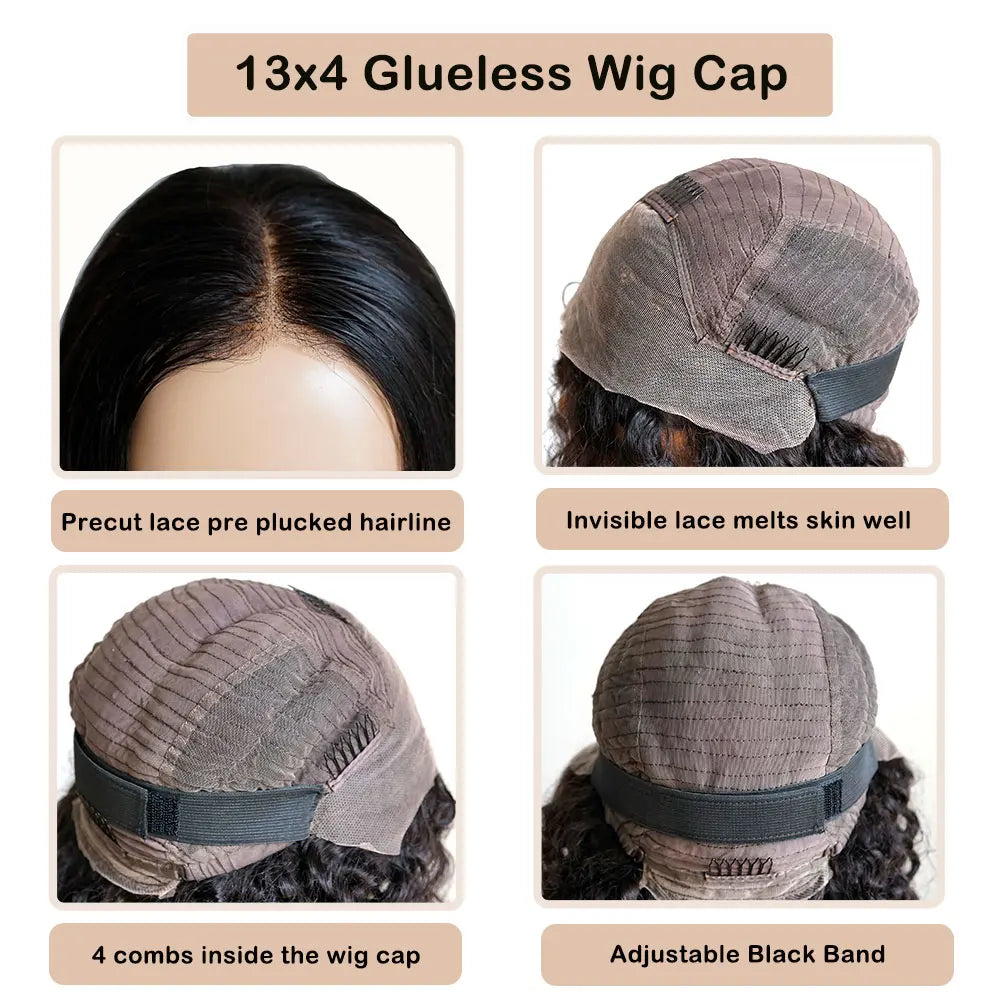 Short Bob Loose Wave Lace 13x4 Lace Front Wigs Pre Plucked Bleached Knots Pixie Cut Transparent Lace Front Gray Human Hair Wigs