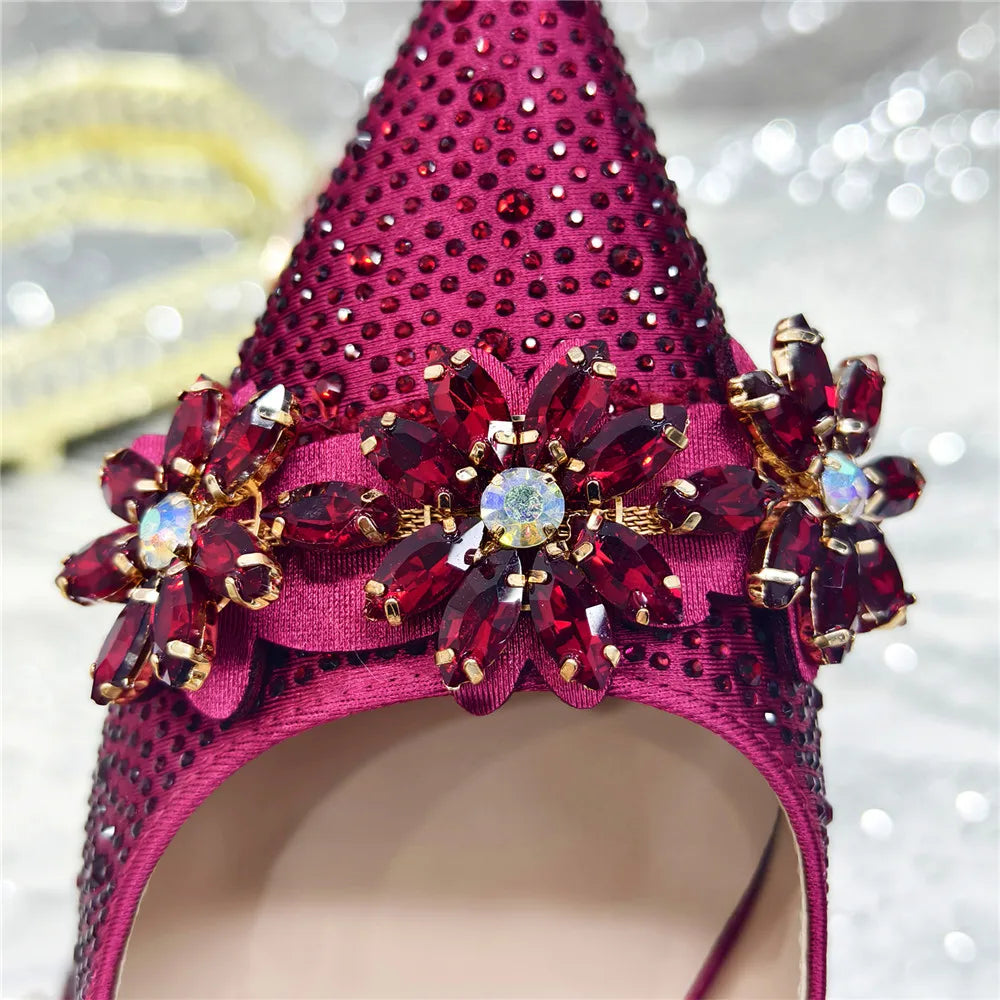 Latest Design Shoes for Women 2025 Designer Luxury Wedding Shoes Bride Party Pumps Decorated with Rhinestone Ladies Sandals